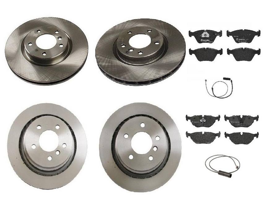 BMW SAAB Brake Kit - Pads & Rotors Front and Rear (315mm/312mm) (Low-Met) 5058110 - Brembo 1594760KIT